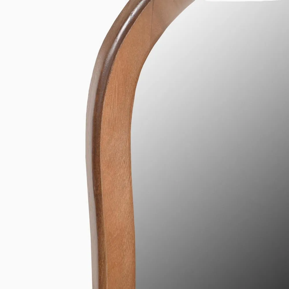 FurnitureboxUK Yomi Walnut Wood Large 120x50cm Pebble Wall Mirror 2
