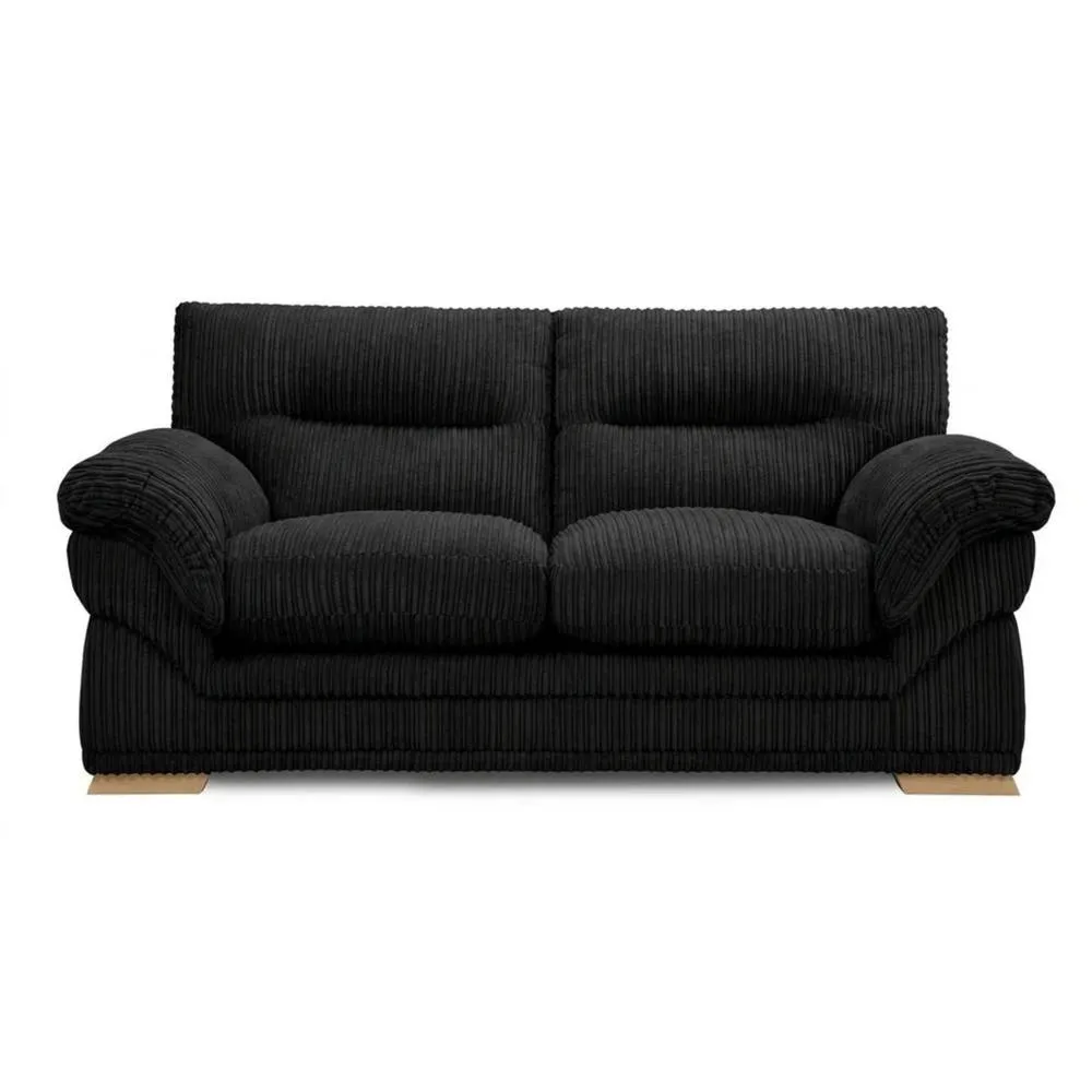 Bliss Furniture Amalfi 2 Seater Claude Sofa Modern Plush Fabric in Black