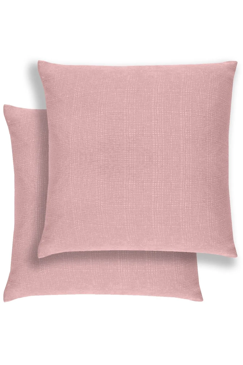 Enhanced Living Pair of Matrix Textured Double Sided Zip Opening Piped Edge Cushion Covers - 43x43cm - Cases Only in Pink