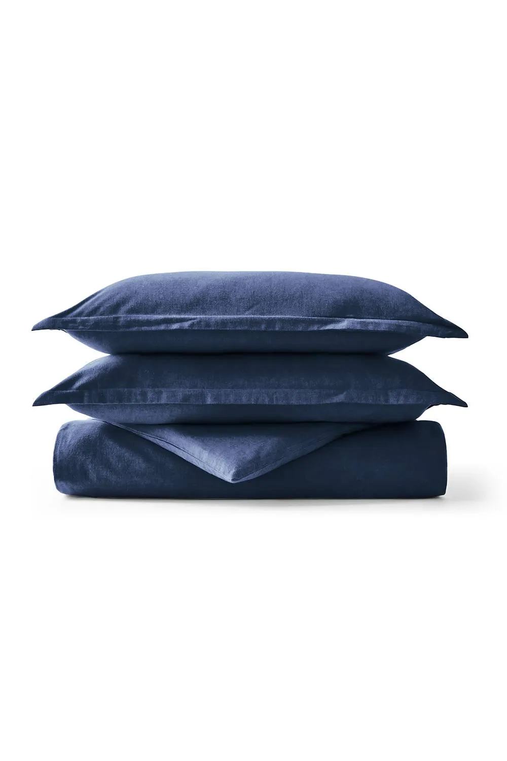 CHRISTY Flannel Marl Super Soft Brushed Cotton Duvet Sets in Navy 2