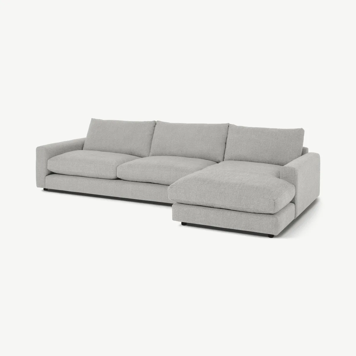 Arni Large Right Hand Facing Chaise End Corner Sofa, Grey Textured Weave Fabric