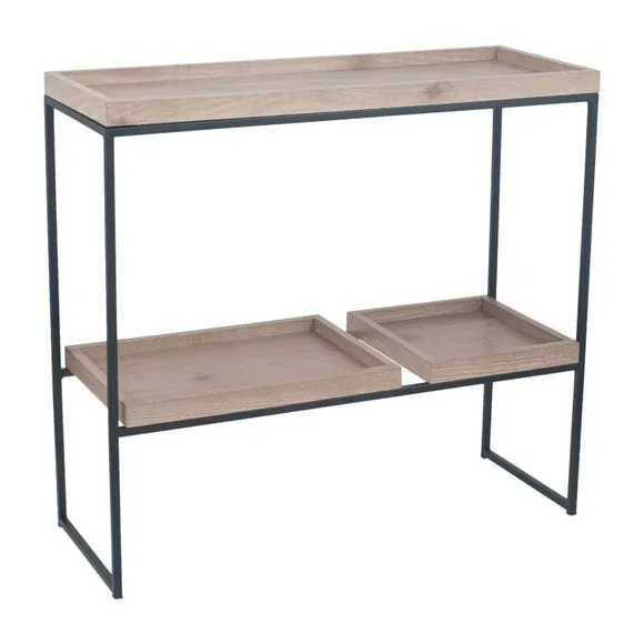 Pacific Gallery Lam Console Table, Light Wood Effect 3