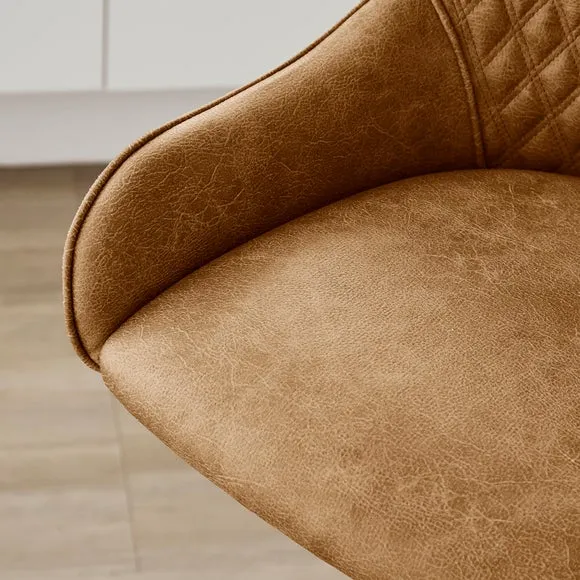 Hudson Height Adjustable Bar Stool, Faux Leather 4