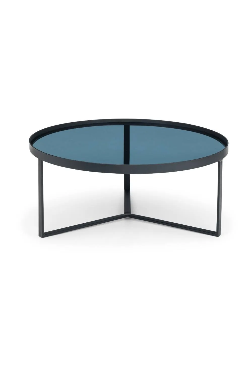 Julian Bowen Round Glass Top Coffee Table in Black 4