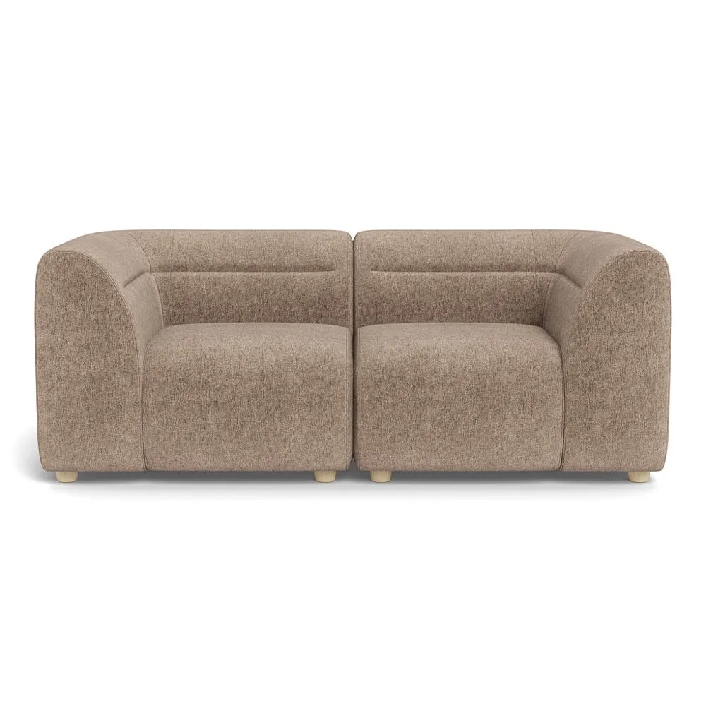 Heal's Lilli 2 Seater Sofa Boucle Velvet Rocky Natural Beech Feet 1