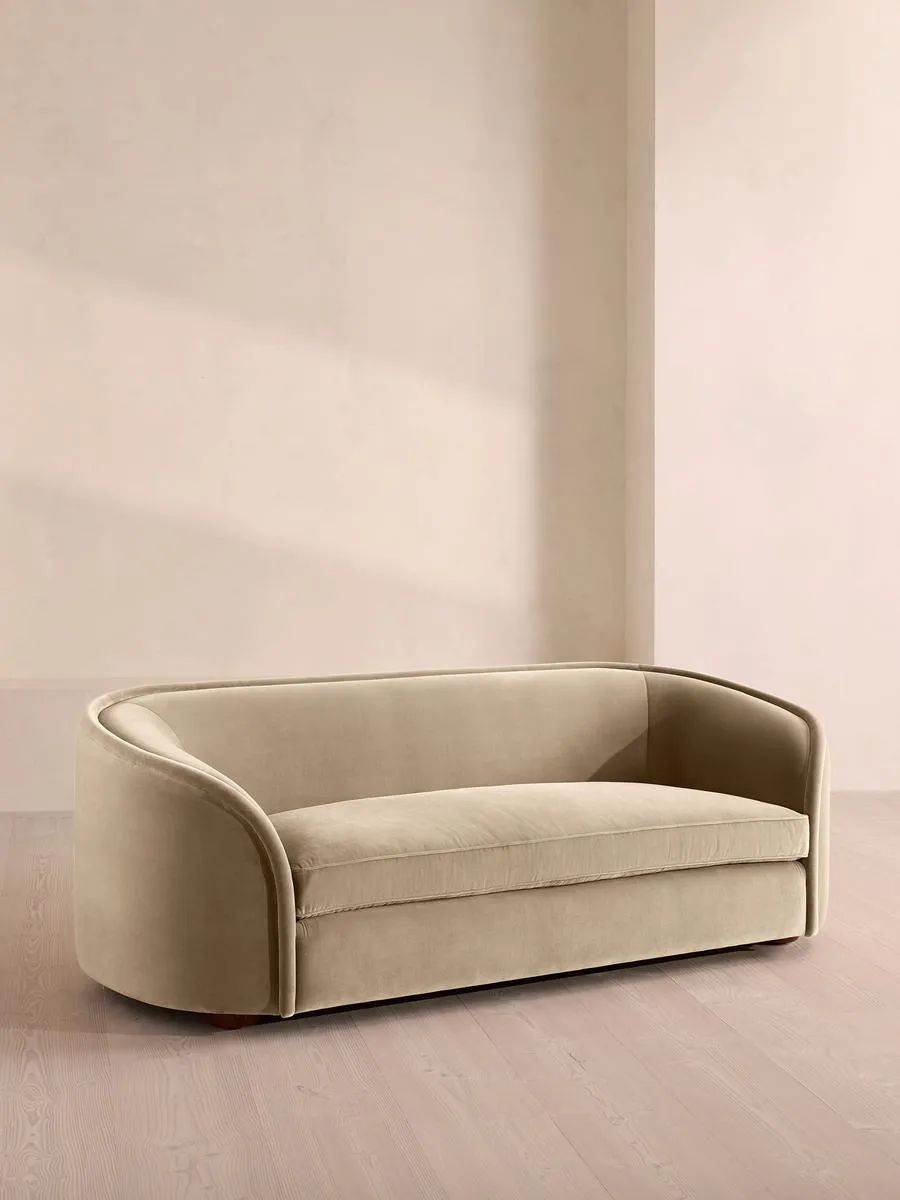 Conall Three Seater Sofa, Velvet, Oyster