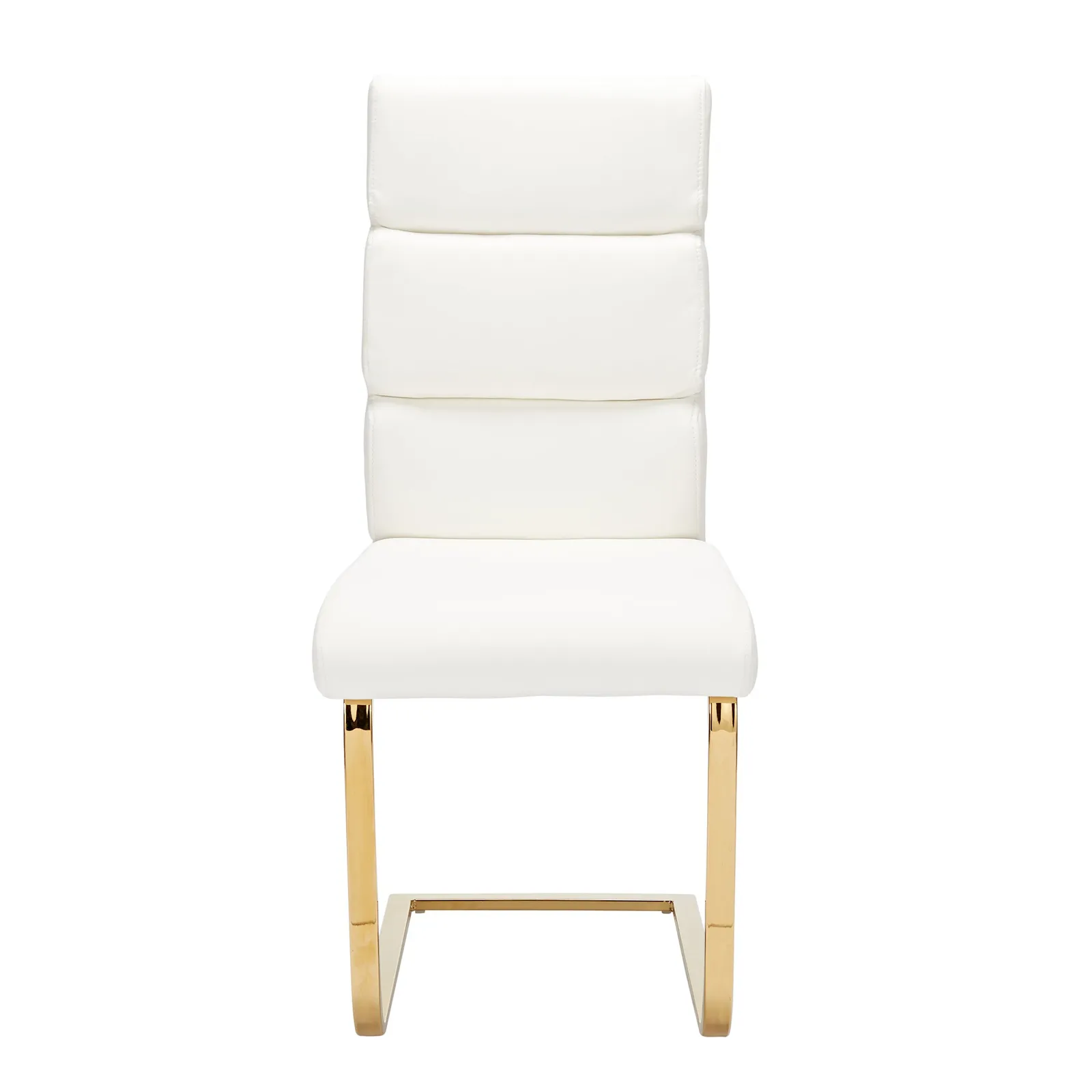 Amira PU Leather Pair of Dining Chairs White