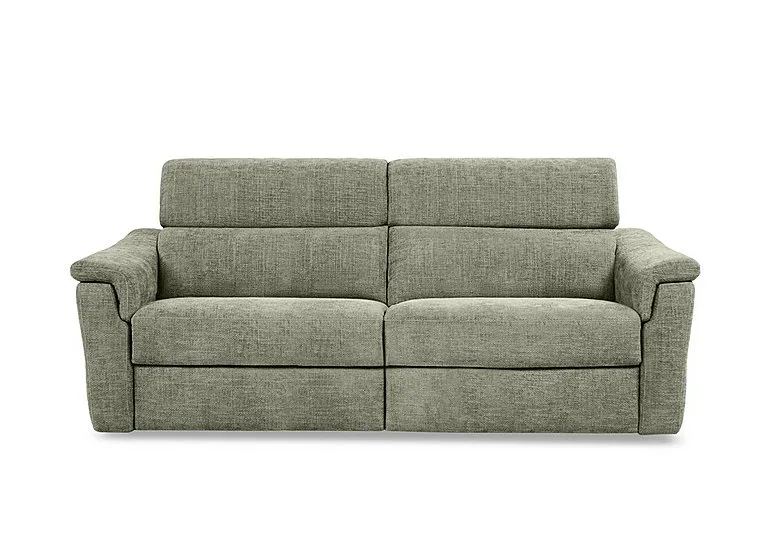 Bella 3 Seater Fabric Recliner Sofa with Headrests and Power Lumbar