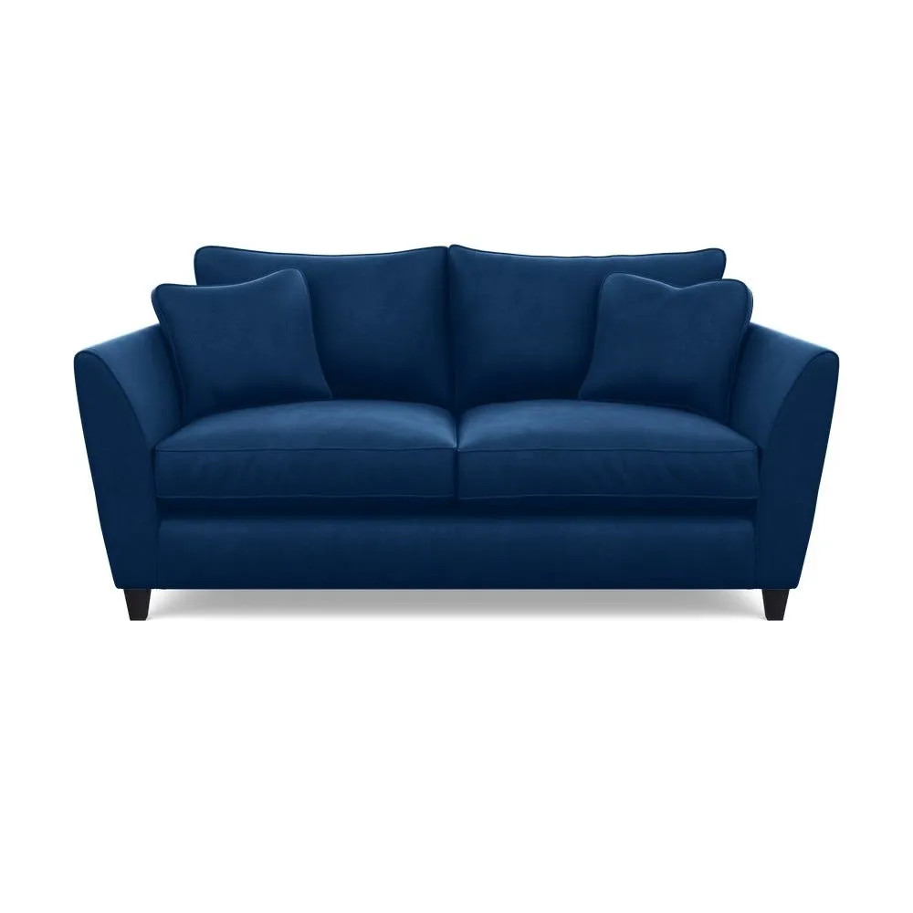 Heal's Torino 3 Seater Sofa Velvet Petrol Black Feet 2