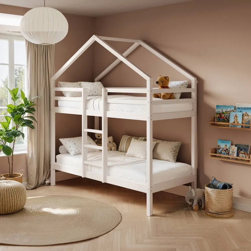 Flair Nest House Bunk Bed in White 1