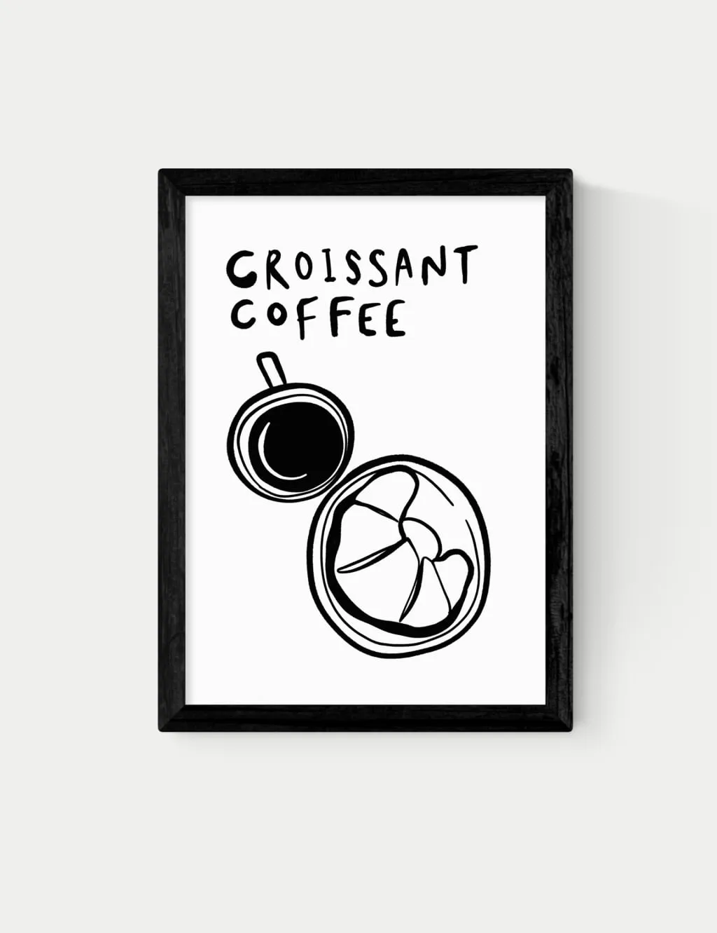 East End Prints Croissant Coffee Framed Art Black