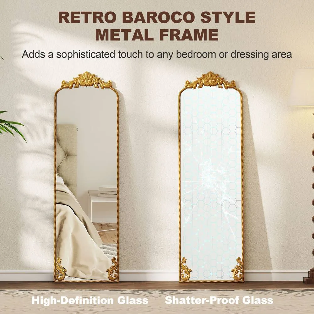 HOMCOM 50 x 160 cm Full Length Mirror with Metal Frame, Gold Tone 5