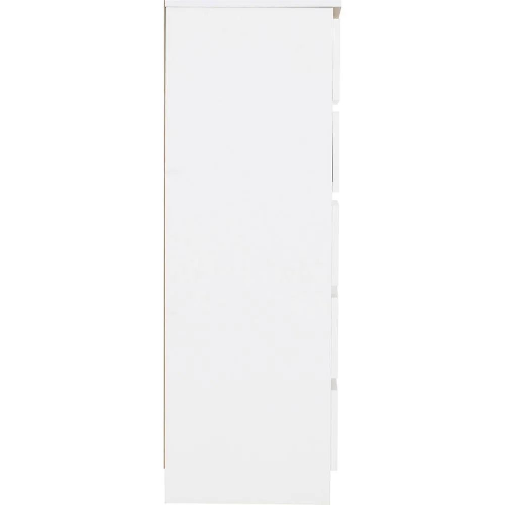Seconique Malvern 5 Drawer Narrow Chest - White 5