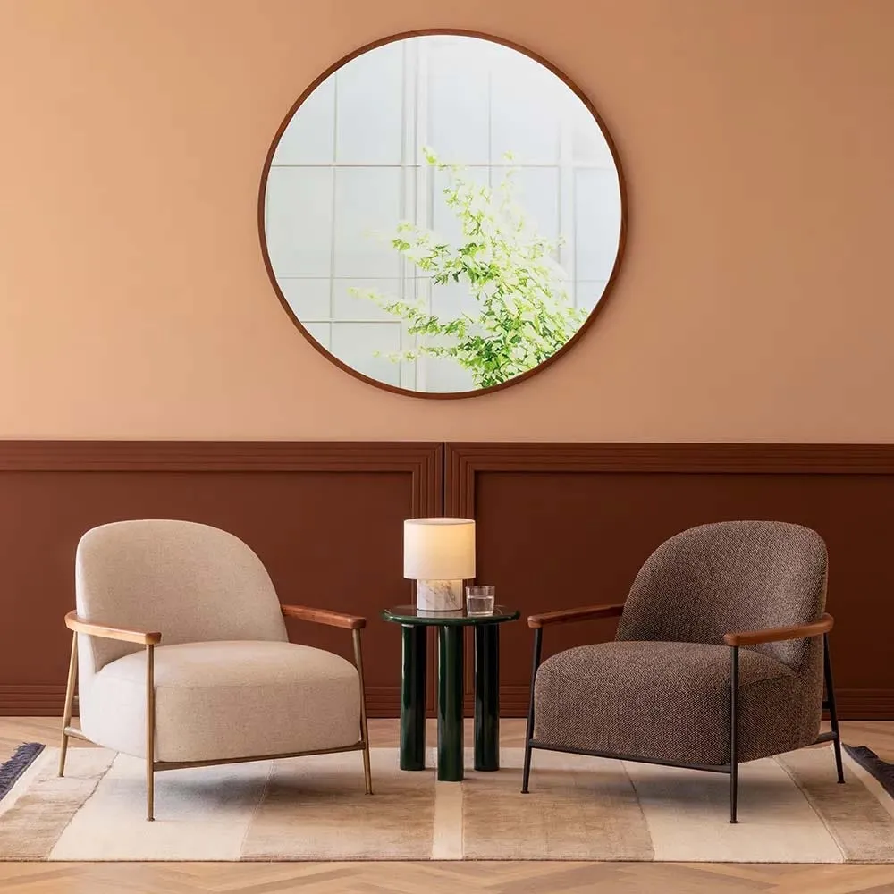 Heal's Anais Mirror Walnut Round 120cm 4