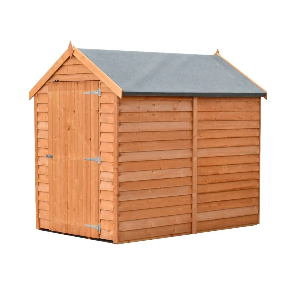 Shires Overlap 6 x 4 Feet Dip Treated Value Range Apex Shed Single Door in Brown 3
