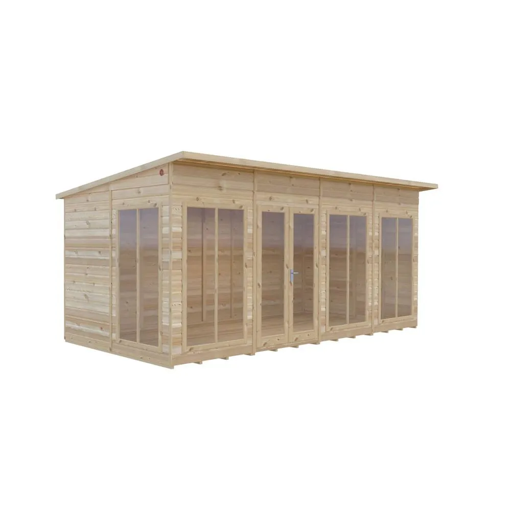 Shires Lela 16x8 Summerhouse - L244.8 x W476 x H227.5 cm in Light Brown 2