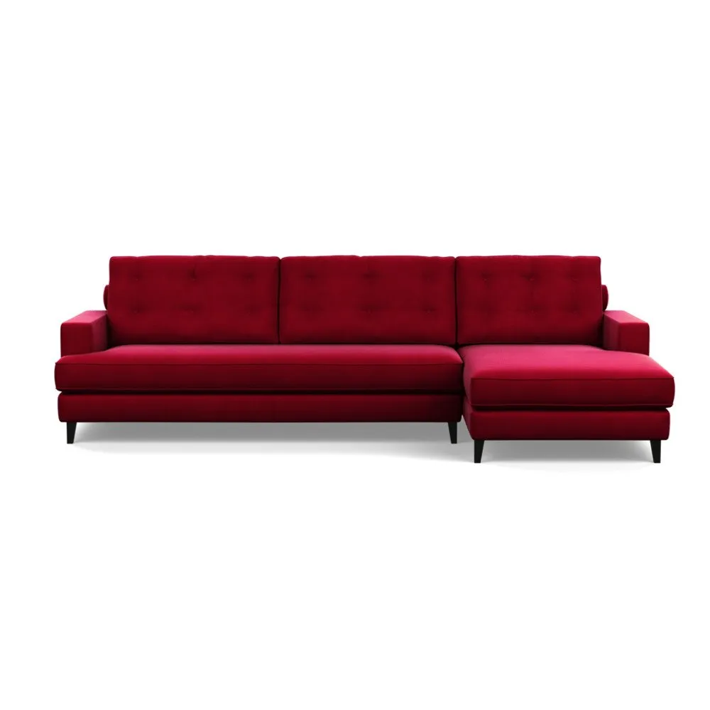 Heal's Mistral Right Hand Facing Corner Sofa Varese Velvet Mulberry Black