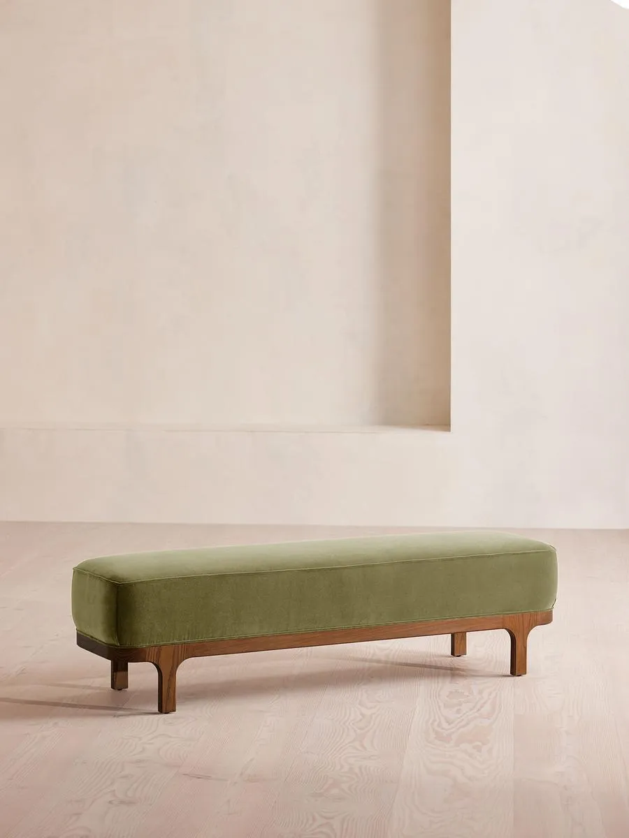 Belsa Bench, Velvet, Lichen
