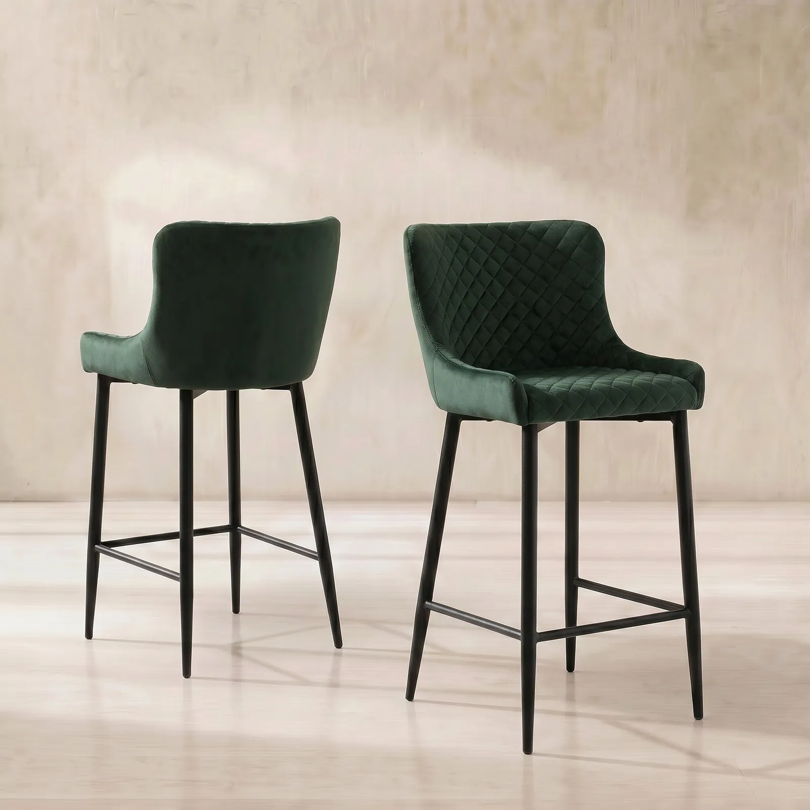 Rivington Counter Stool, Green Velvet | Barker & Stonehouse