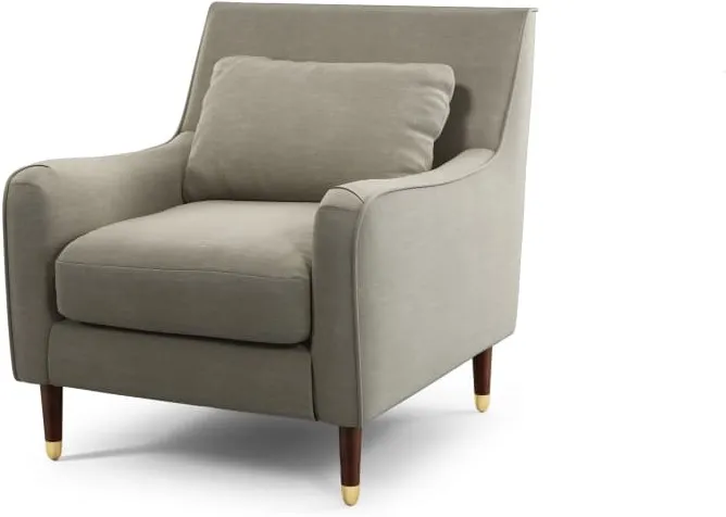 Content by Terence Conran Oksana Armchair, Athena Putty with Dark Wood Brass Leg
