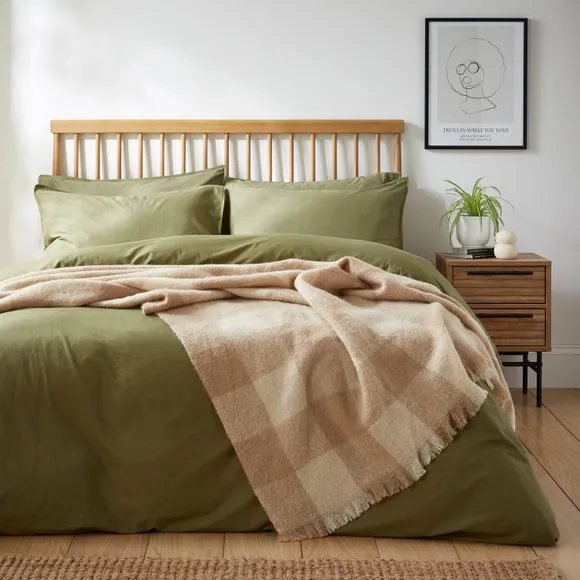 Cabin Check Faux Mohair Throw Blanket 235cm x 235cm 4