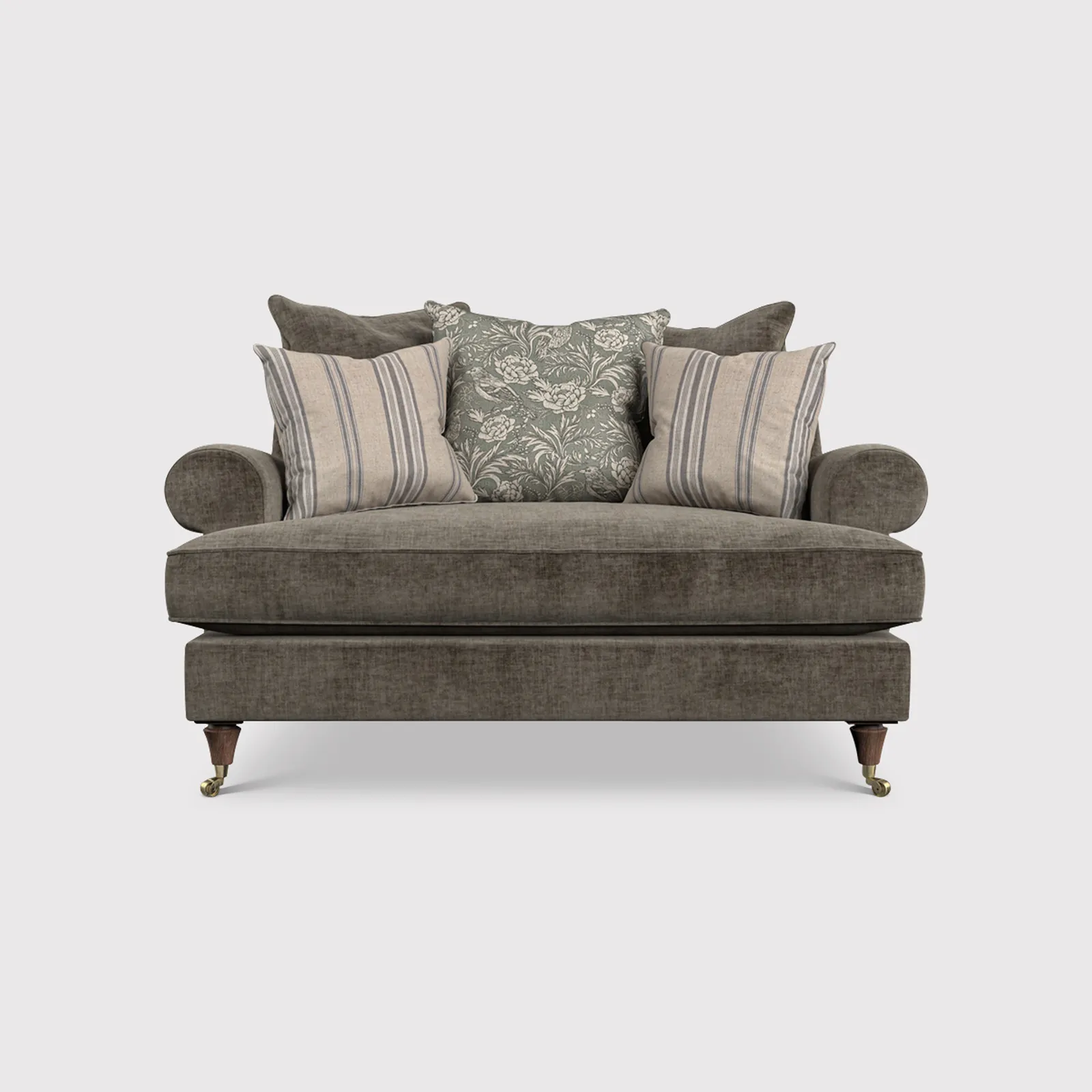 English Heritage Finch Cuddler Pillow Back, Grey Fabric | Barker & Stonehouse