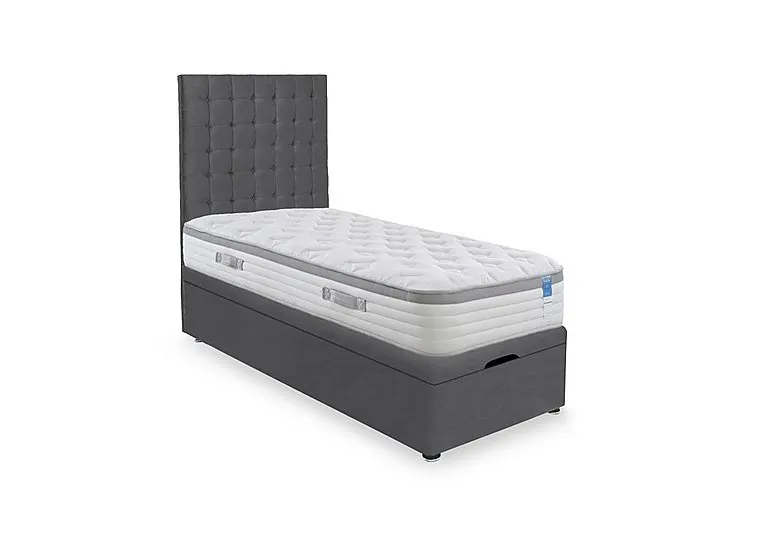 Hybrid 360 End Lift Ottoman Divan Set - Small Single - Plush Dark Grey