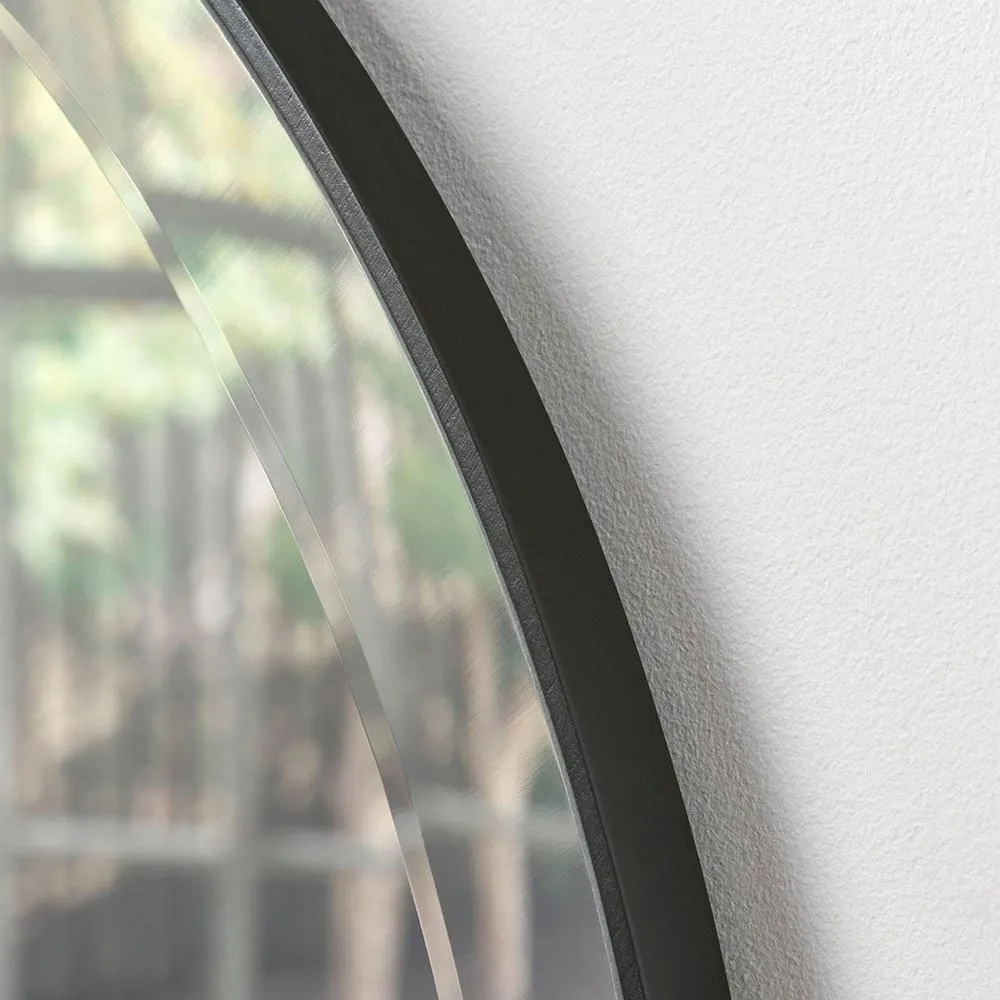 Yearn Mirrors Minimal round Bevelled Mirror Black 46cm 2