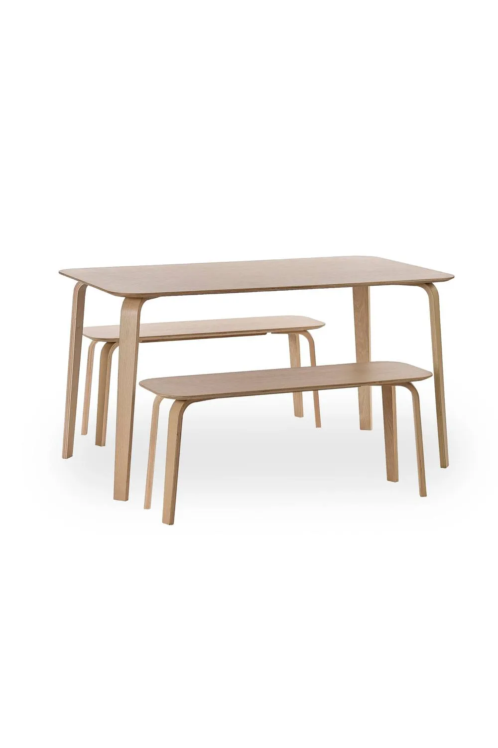 Julian Bowen Kaito Rectangular 4 Seater Dining Table with Curved Legs in Light Oak 5