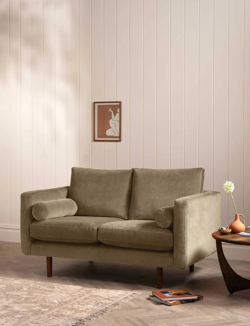 BARKER AND STONEHOUSE Moore Chenille Medium 2 Seater Sofa Light Grey