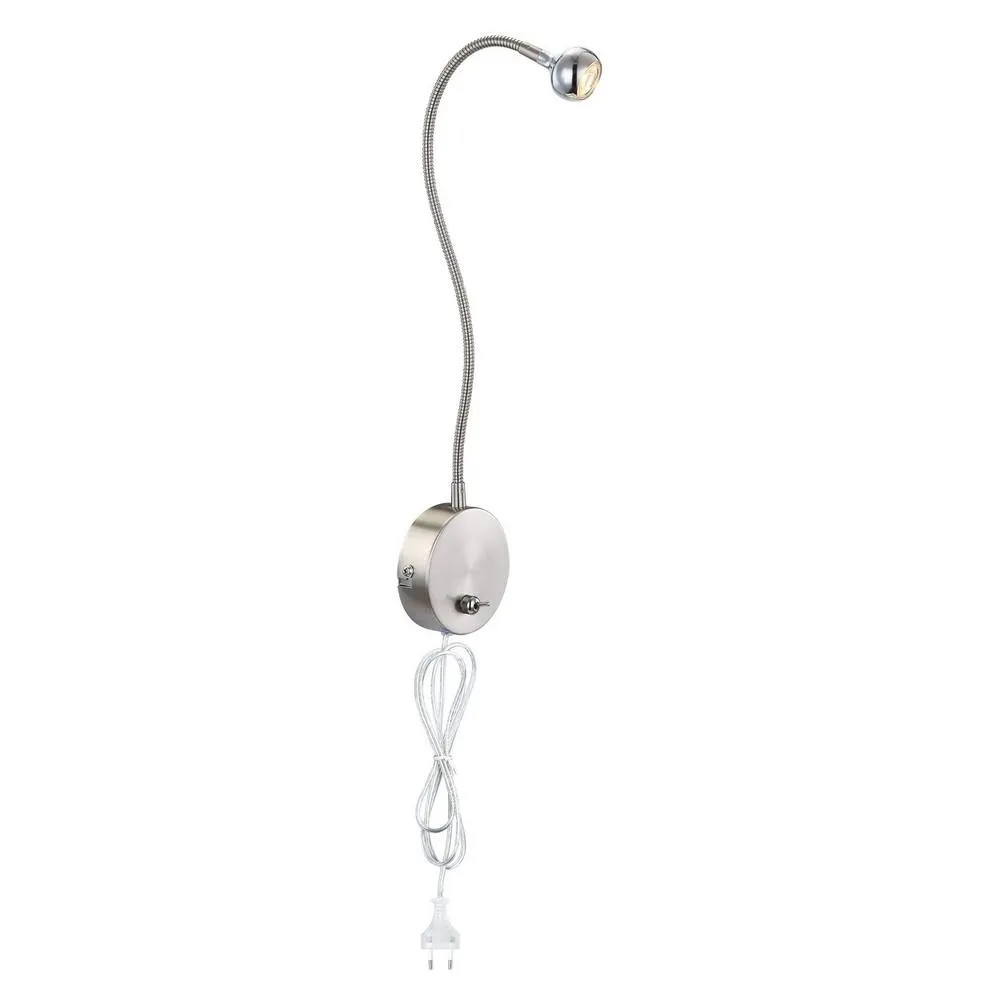 Netlighting Serpent Reading Wall Light Nickel Matt LED 3000K in Grey