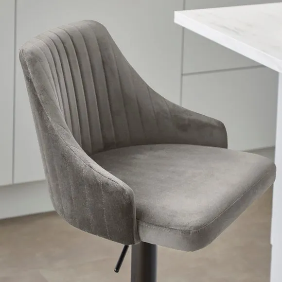 Shea Adjustable Height Barstool, Velvet 3