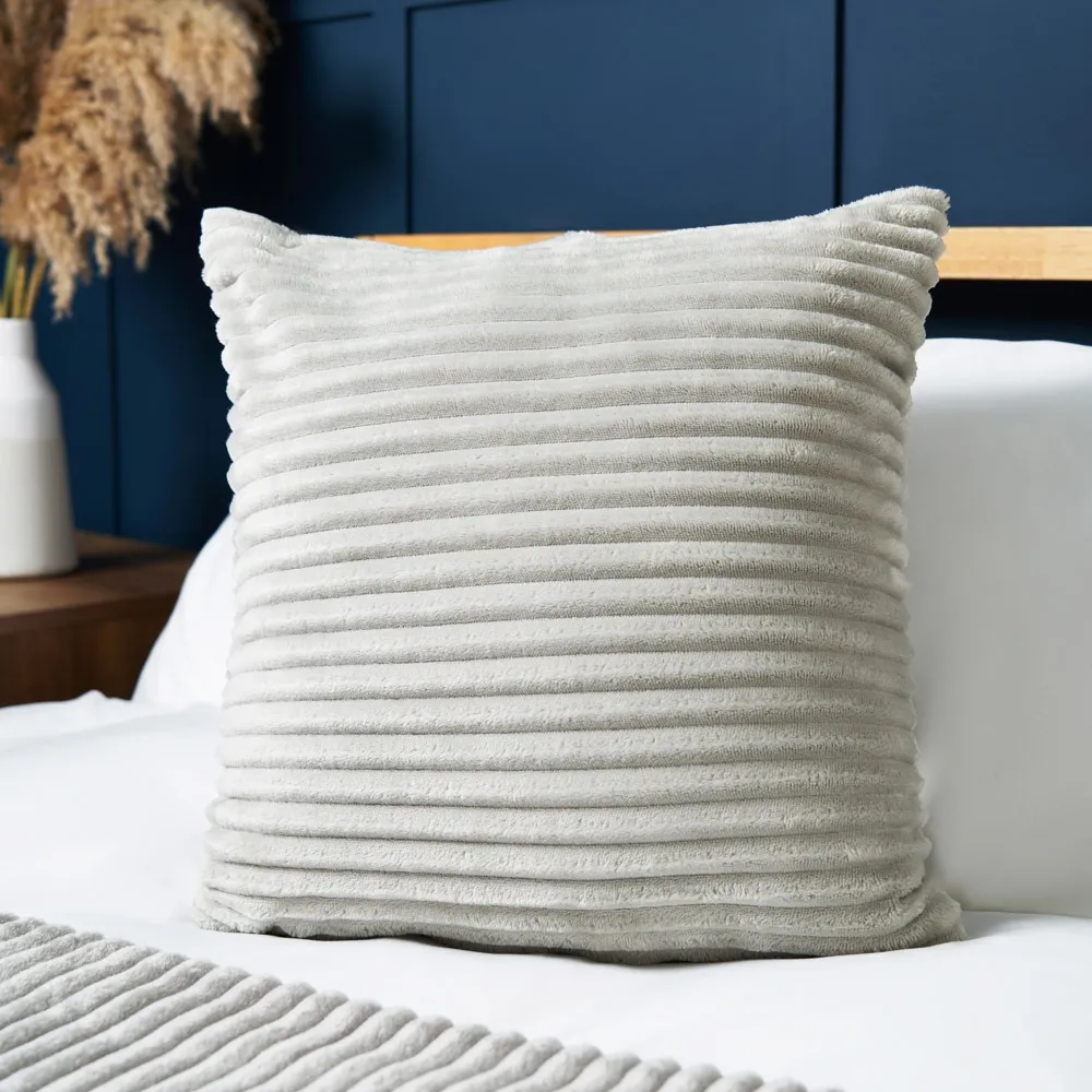 Luxury Ribbon Velvet Cushion, Silver 1