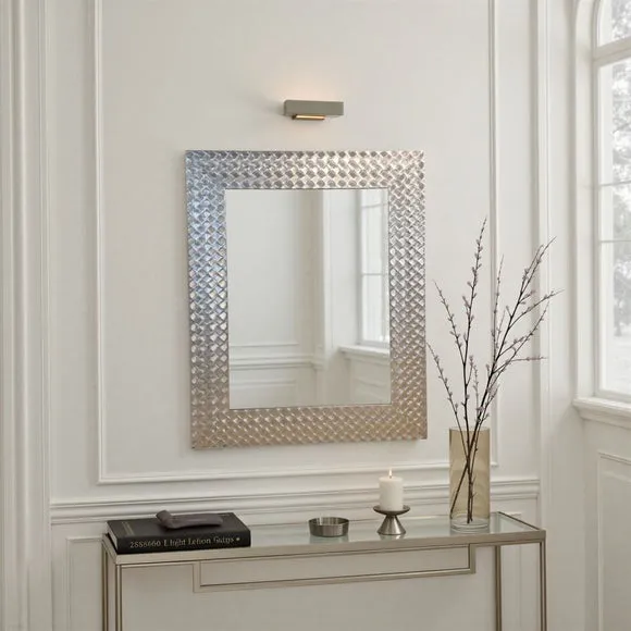 Yearn Hammered Frame Bevelled Rectangle Wall Mirror 3