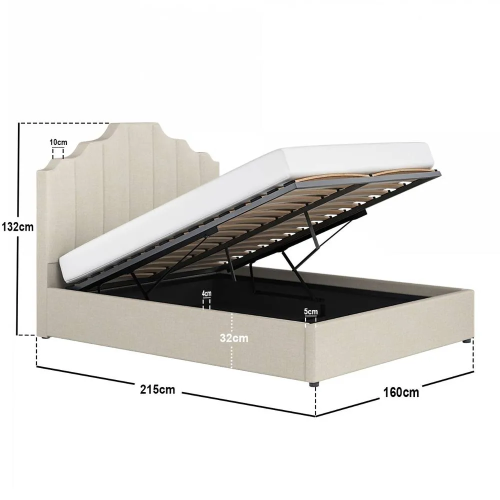 Flair Margot Ottoman Bed Beige Linen 6