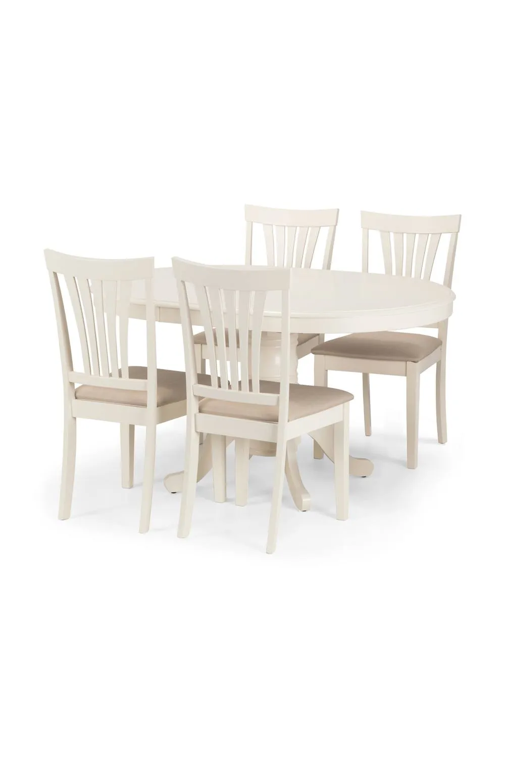 Julian Bowen Stanmore Round to Oval Extending 4-6 Seater Dining Table in Ivory 4