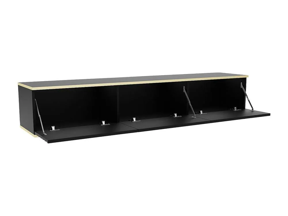 Vente-unique Wall - Mounted TV Unit With 3 MDF Doors - Black & Gold - ALESAR 6