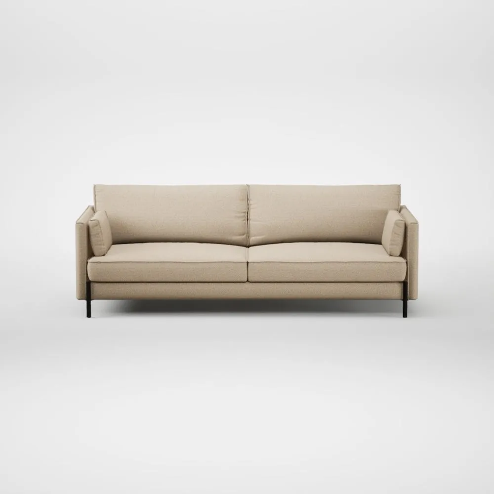 Heal's Tortona 4 Seater Sofa Loop Twill Fossil Black Feet 2