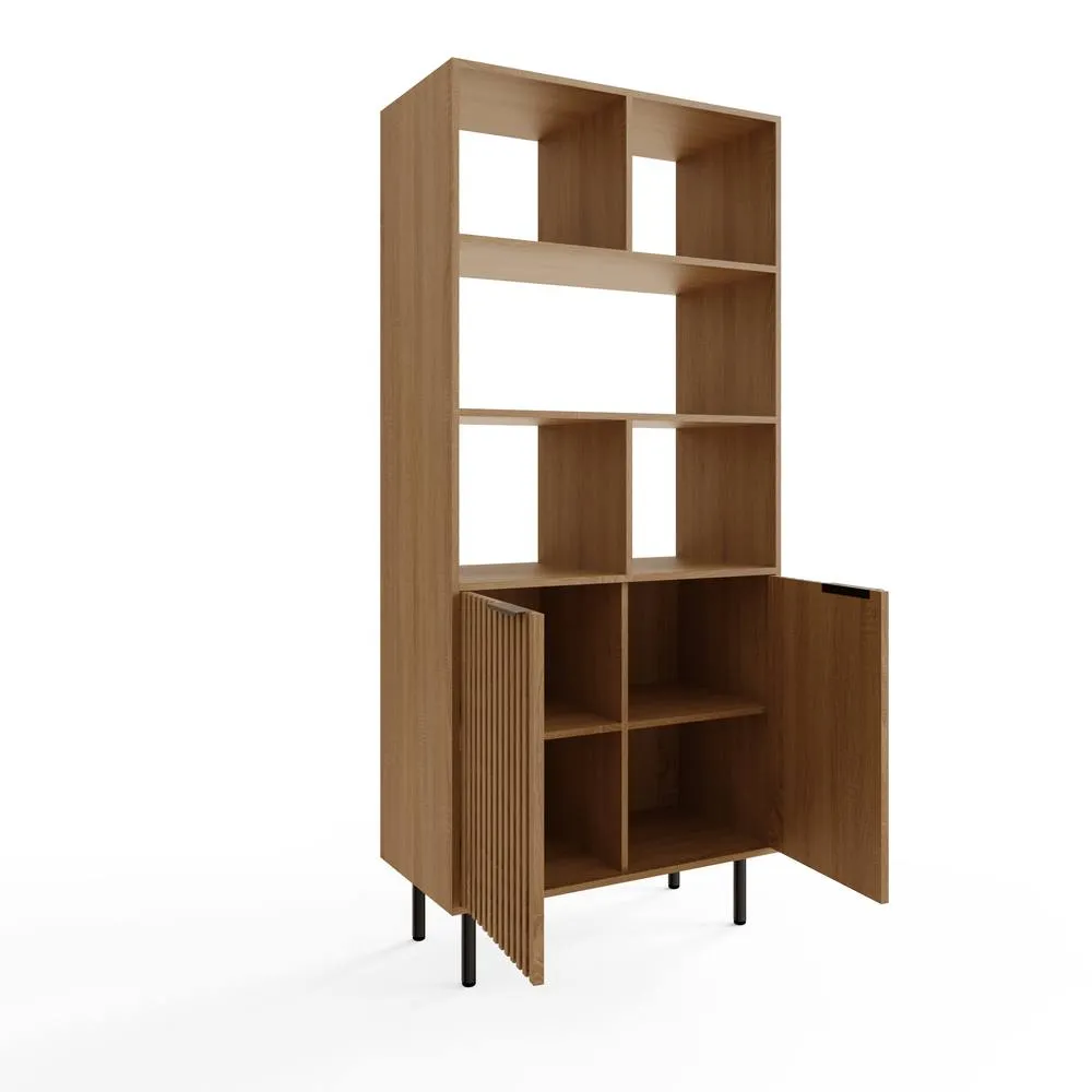 GFW Nervata Bookcase in Light Oak 3