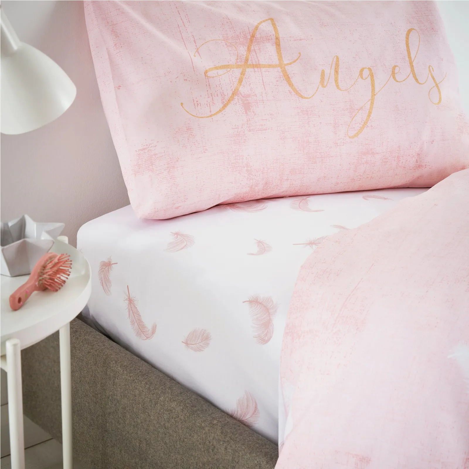 Catherine Lansfield Angel Blush Fitted Sheet Blush (Pink)