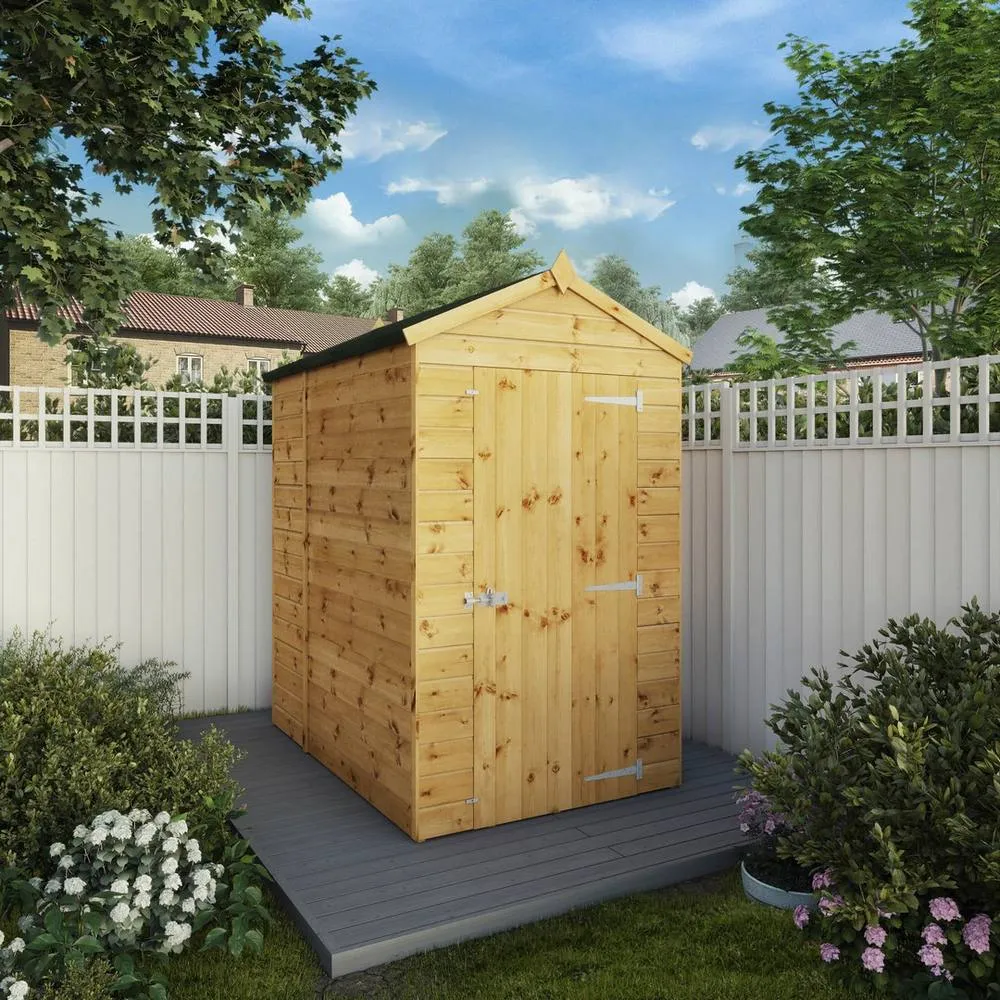 Mercia 6 x 4 Feet Shiplap Apex Windowless Shed - L181.4 x W129.1 x H217.1 cm in Brown 6