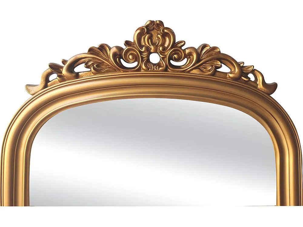 Vente-unique Large Paulownia Wood Mirror With Mouldings - H180 Cm - Gold - MERRY 6