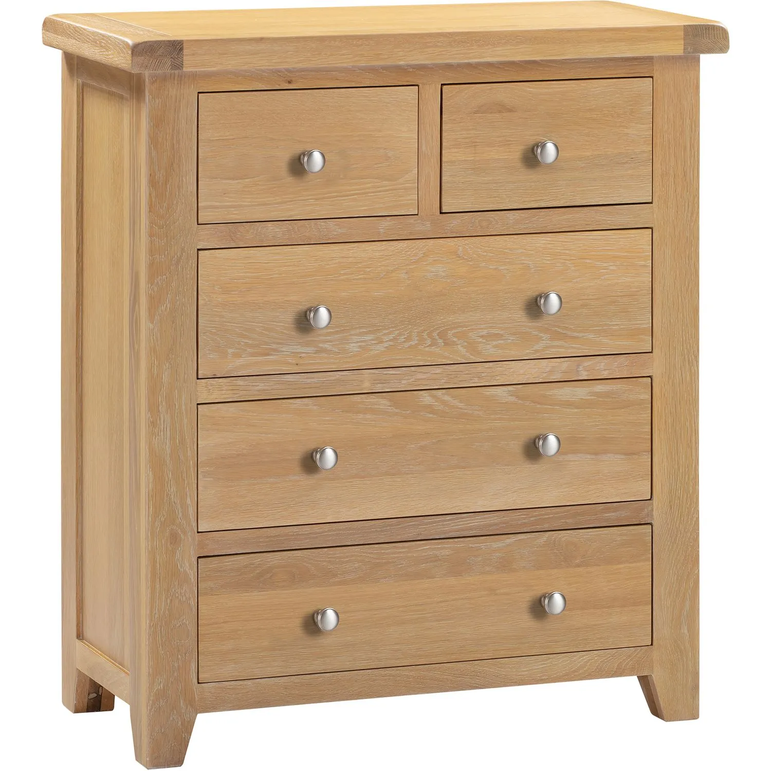 Seconique Windsor 3+2 Drawer Chest (Fully Assembled) in Light Oak 2
