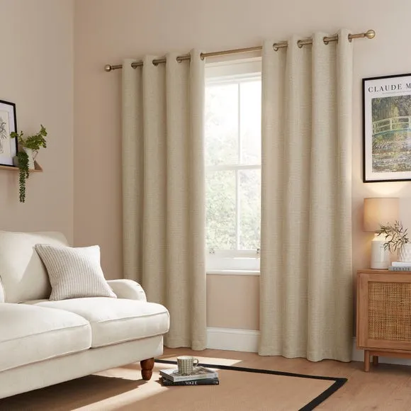Herringbone Chenille Eyelet Curtains 2
