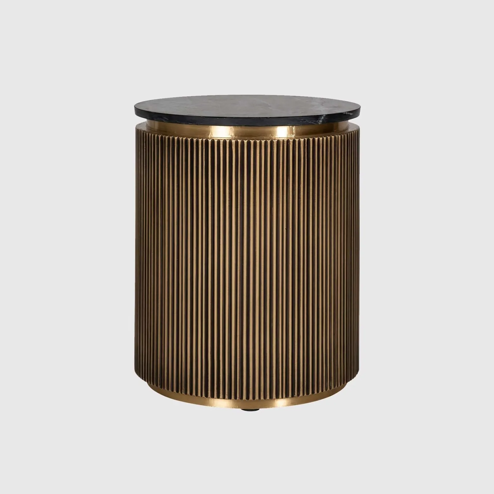 Cyrelle 50Cm End Table, Round, Gold Marble | Barker & Stonehouse