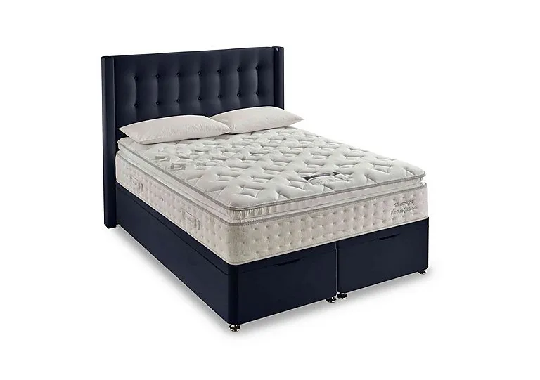 Revitalise Breathe 3000 Pillowtop Ottoman Divan Set - Double - Smooth Velvet Maritime