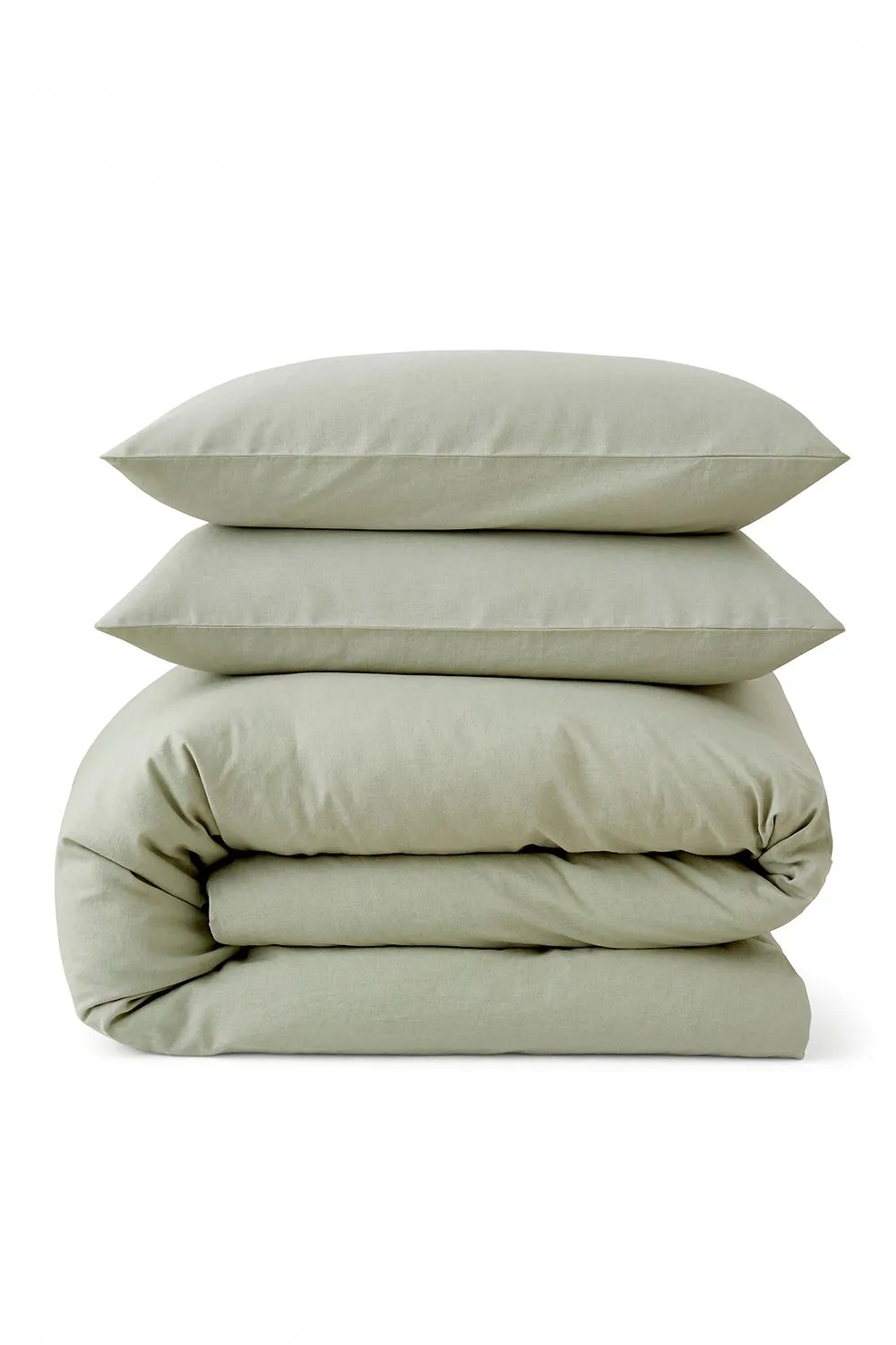 Martex Touch of Linen Duvet Cover Set (Includes 2 Pillowcases 1 For Single) in Pale Green 2