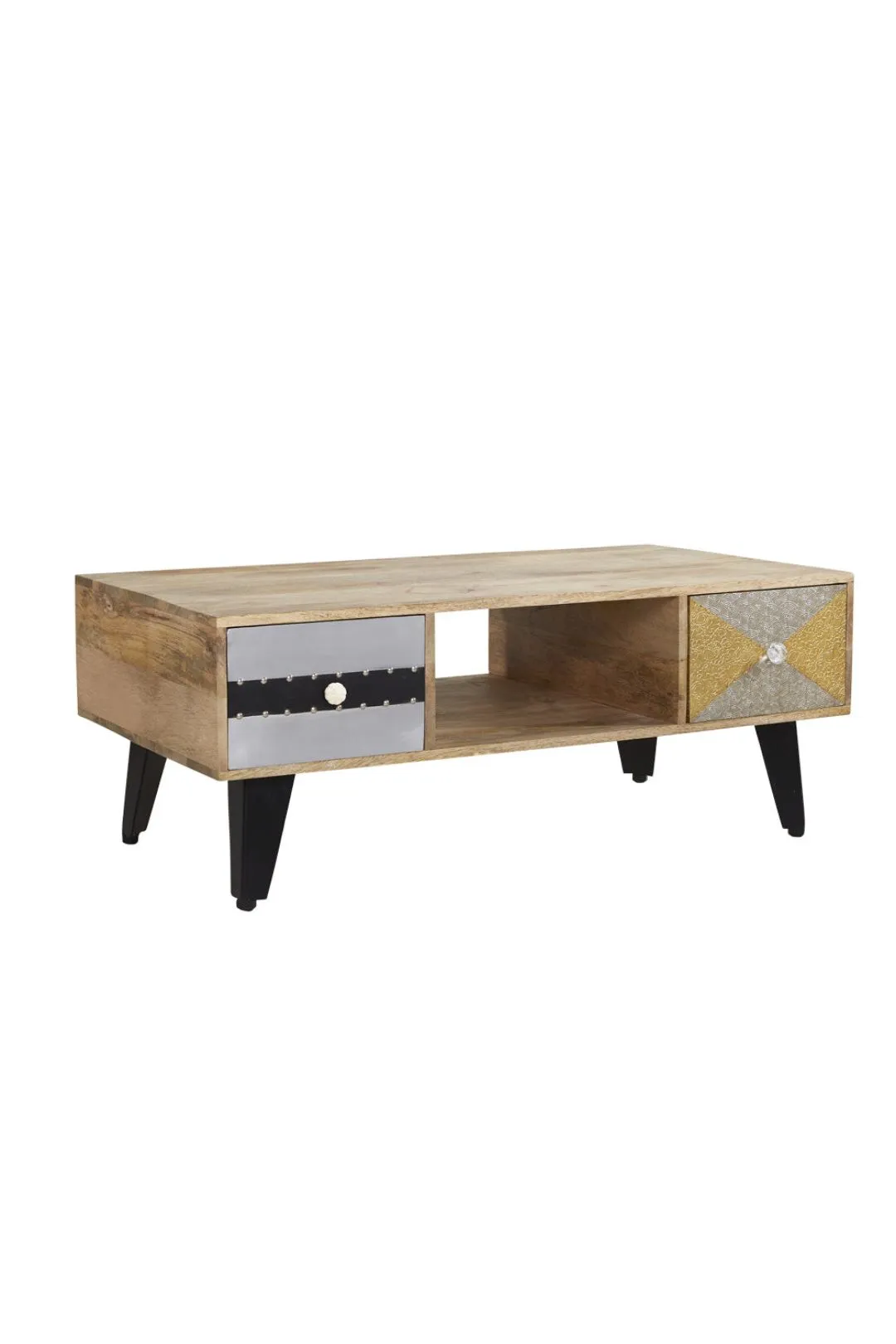 IH Design Celis Limited Edition Wooden Coffee Table with Drawers in Brown