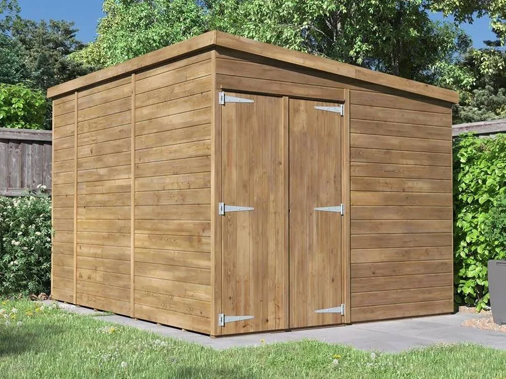 Dunster House Wooden Shed 2.4 x 3m (8' x 10') 15mm Pen - Overlord Modular in Brown 2