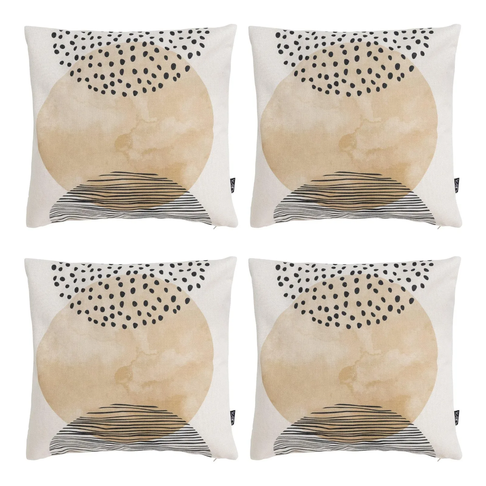 icon Indoor & Outdoor Waterproof Cushion Set of 4 Terracotta Waterproof Cushion in Natural